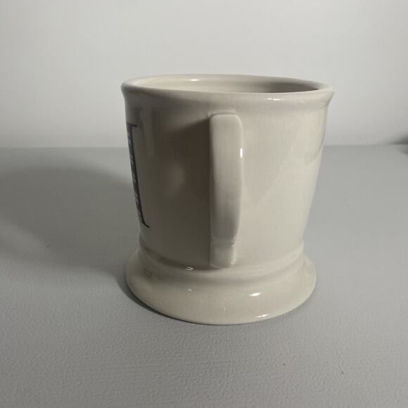 Anthropologie Monogram Initial Letter M Mug White Black Barber Coffee Tea Cup - Picture 5 of 6